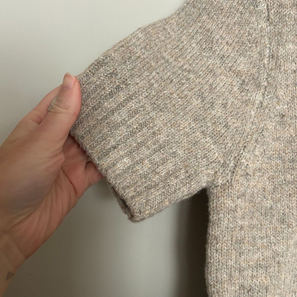 COS Alpaca Yak Wool Knit T-Shirt Beige Melange Short Sleeve Sweater NWT - Picture 8 of 9